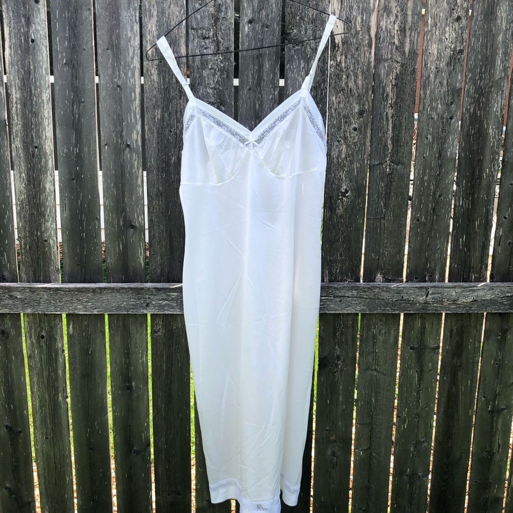 Elegant White Lace-Trim Slip